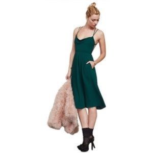 REFORMATION EMERALD GREEN STRAPPY"SIAMESE"DRESS XS